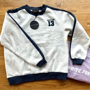 White Fox Sweatshirt XXS/XS - NWT
